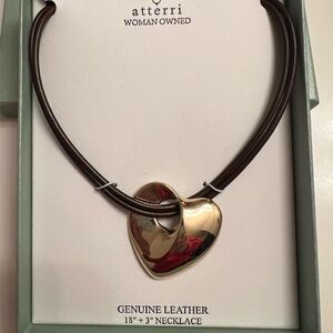 Atterri Gold and Brown Heart Necklace